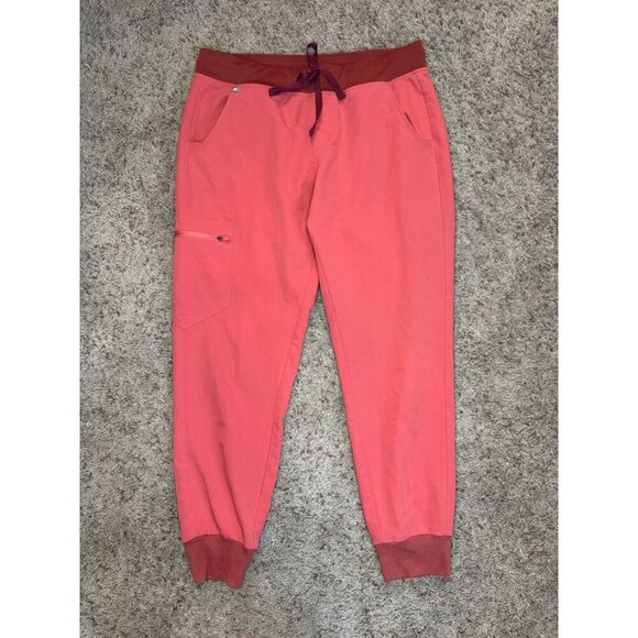 FIGS Technical Collection Joggers Scrub Pants Red Orange MEDIUM PETITE - Picture 1 of 12